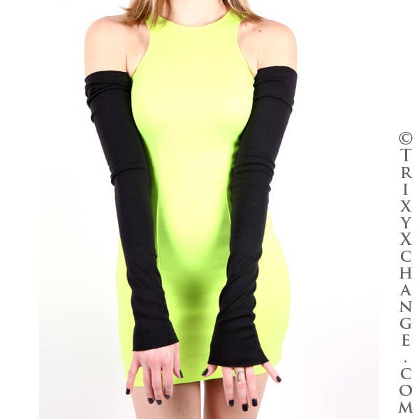 Extra Lange Armstulpen Beinstulpen Schwarze Grau Rot Weiße Baumwoll Handschuhe Trixy Xchange von TrixyXchangeDotCom