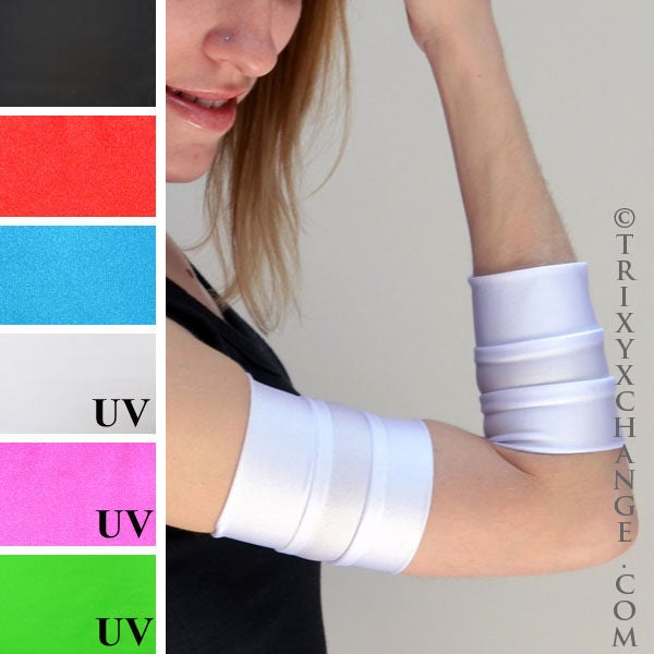 Superheld Kostüm Manschetten Weiße Arm Bands Spandex Krawatten Dehnbare Abdeckungen Herren Cosplay - Trixy Xchange von TrixyXchangeDotCom