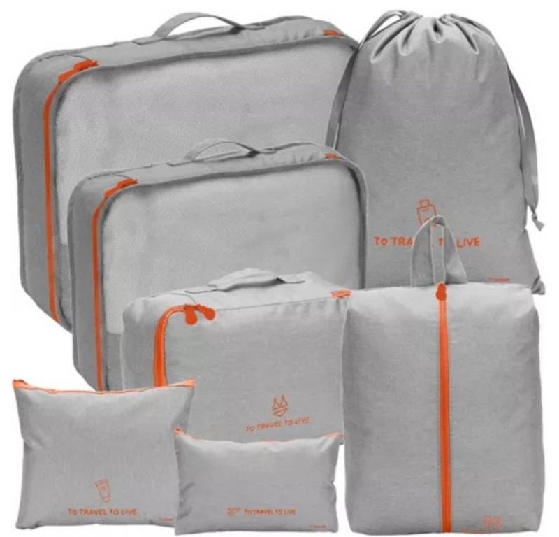 Trizand Kofferorganizer Reiseorganizer Aufbewahrungstaschen (Spar-Set, 7-tlg., platzsparend praktisch), mit geräumigem Hauptfach von Trizand