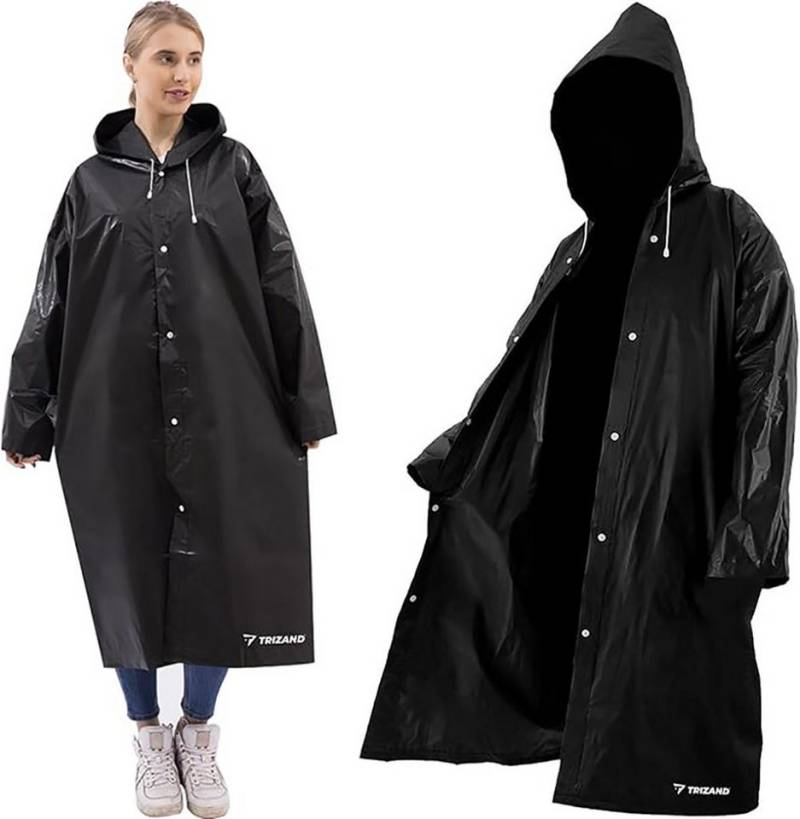 Trizand Regenjacke Regenmantel mit Kaputze Kordelzug Druckknöpfe Wasserdicht Trizand Regenjacke Regenmantel mit Kaputze Kordelzug Druckknöpfe Wasserdicht von Trizand