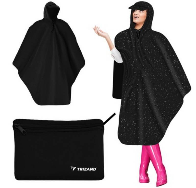 Trizand Regenponcho Poncho Regenjacke (Spar-Set, 1-St., Schutzmantel) passt dank Oversize-Schnitt auch über Rucksack oder Schultertasche von Trizand