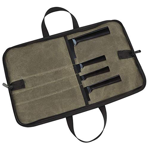 Messer Tasche (4 SteckpläTze), Messer Tasche Gewachst Segeltuch Aufbewahrung Messer Tragen Tasche für MäNner & Frauen GrüN von Trjgtas