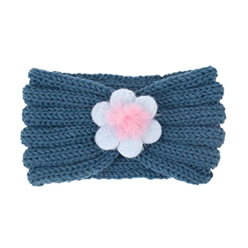 Solides Stirnband 21 Farben Winter- und Herbststirnband Haarband for warme Wolle Kinderblumen-Haarband Top Krawatten dünn und dick (Color : Dark Blue, Size : One Size) von Trjgtas