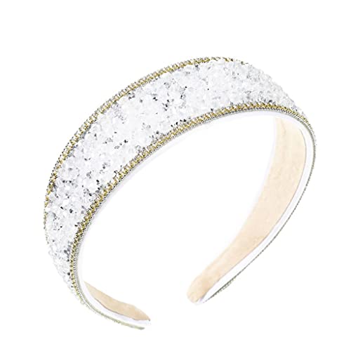 Strass-Stirnband mit breiter Krempe, glänzender voller Kristallkopf, Hoop-Frauen-Haarschmuck, Turban-Kopfbedeckung (Color : E, Size : 1) von Trjgtas