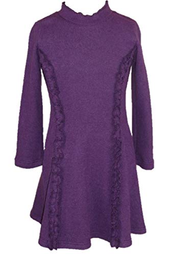 Trocadero Winterkleid Violett mit Rüsche handgemacht Stretch-Elastisch von Trocadero - Mode für Kinder