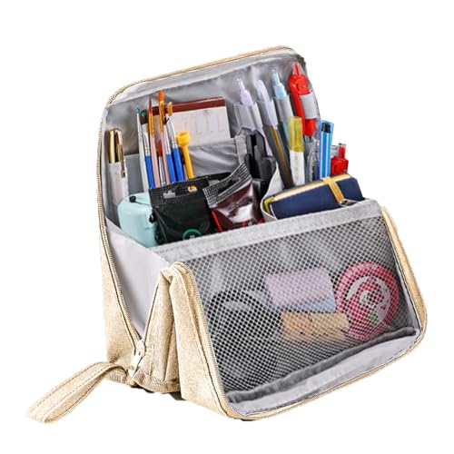 Trochate Makeup-Tasche | Palette Etui,Stehbare Reißverschlusstasche Wasserdicht Organizer Mit Mehreren Fächern Tragbar Für Kosmetik Reisen Jugendliche Damen Spiegel von Trochate