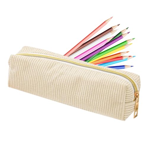 Trochate Schul Federmäppchen | Federmäppchen für Schule,Großes Fassungsvermögen Cordstoff Einfarbige Tasche für Schreibwaren Marker Radiergummis Stifte Lineal Notizblock von Trochate