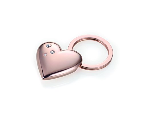 TROIKA ROSY HEART SCHLÜSSELANHÄNGER - KR15-32/RG - Schlüsselanhänger bauchiges Herz - made with SWAROVSKI® ELEMENTS - verchromt - glänzend - rose-gold von TROIKA