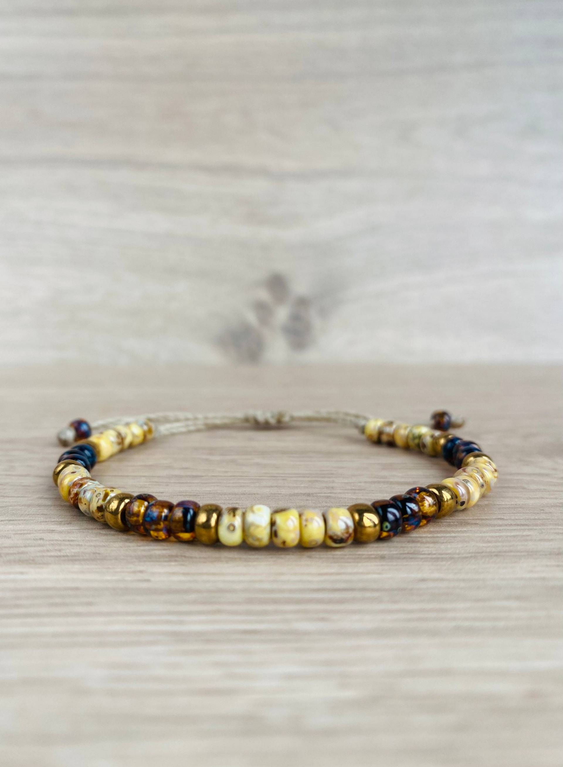 Boho Perlen Armband Für Sie || Verstellbarer Perlenschmuck Damen Gelb Bronze Und Braune Glasperlen Sommer Geschenk Mutter Boho Perlen Armband Für Sie || Verstellbarer Perlenschmuck Damen Gelb Bronze Und Braune Glasperlen Sommer Geschenk Mutter von TroisPommesVertes