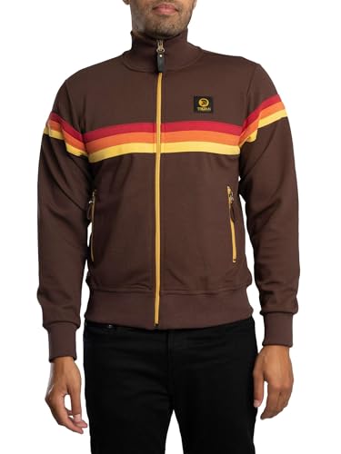 Trojan Herren Trainingsjacke Mit Retro-Streifen, Chocolate, XXL von Trojan