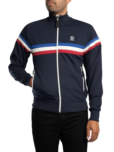 Trojan Herren Trainingsjacke Mit Retro-Streifen, Navy, XXL von Trojan