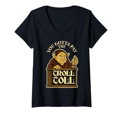 Damen Du musst den Trollzoll Zahlen Lustig T-Shirt mit V-Ausschnitt Damen Du musst den Trollzoll Zahlen Lustig T-Shirt mit V-Ausschnitt von Troll Toll Collector