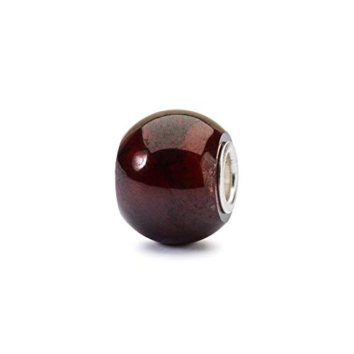 Trollbeads Charm Runder Granat aus Edelstein in der Farbe Dunkelrot, TSTBE-00021 von Trollbeads