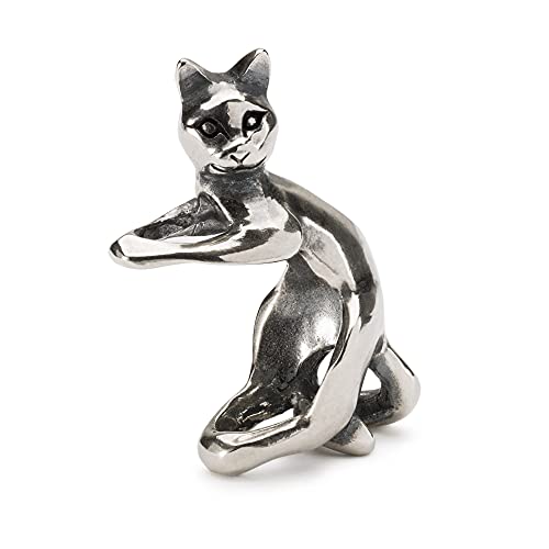 Trollbeads Charm Verspielte Katze aus Sterling-Silber in der Farbe Silber, TAGBE-30153 von Trollbeads