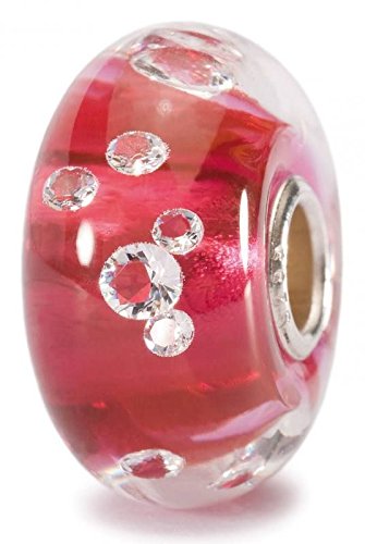 Trollbeads Damen-Bead Universal Diamond, Pink 925 Silber Glas - UU81006 von Trollbeads