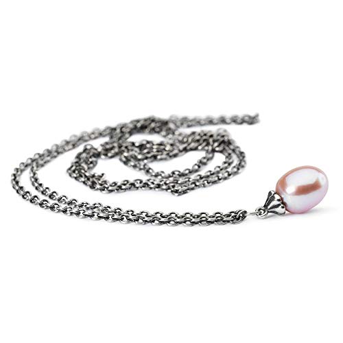 Trollbeads Damen-Kette mit Anhänger 925 Silber Perle rosa 100 cm - TAGFA-00053 von Trollbeads