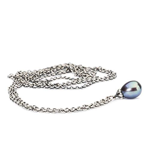 Trollbeads Fantasy Halskette mit Pfauen Perle aus Sterling-Silber in der Farbe Silber-Blau, Länge: 60cm, TAGFA-00056 Trollbeads Fantasy Halskette mit Pfauen Perle aus Sterling-Silber in der Farbe Silber-Blau, Länge: 60cm, TAGFA-00056 von Trollbeads