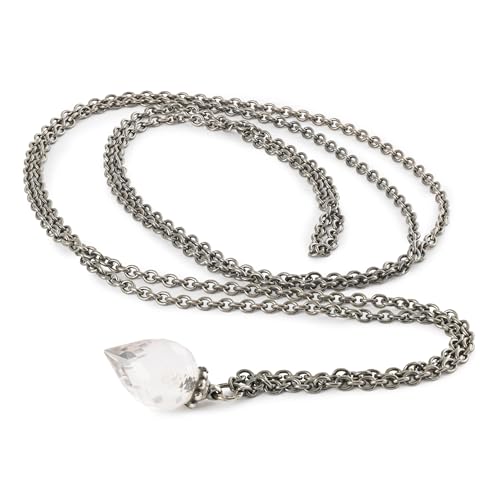 Trollbeads Fantasy Halskette mit Rosenquarz, ohne Verschluss nutzbar, verschieden Style mit nur einer Kette (90) von Trollbeads