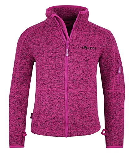 Trollkids Kinder Fleece-Jacke Jondalen, Dunkelrosa, Größe 98 von Trollkids