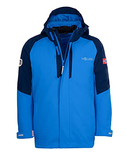 Trollkids 3in1 Jacke Skanden, Marineblau/Mittelblau, Größe 104 von Trollkids