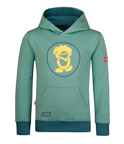 Trollkids Baumwoll Hoodie Pullover mit Kapuze, Gletschergrün/Petrol, Größe 140 von Trollkids