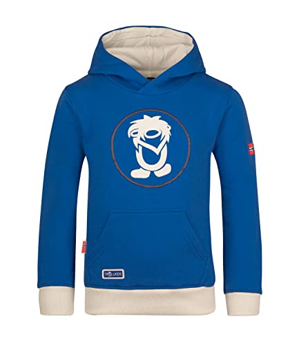 Trollkids Baumwoll Hoodie Pullover mit Kapuze, Leuchtendes Blau/wolkig grau, Größe 176 von Trollkids