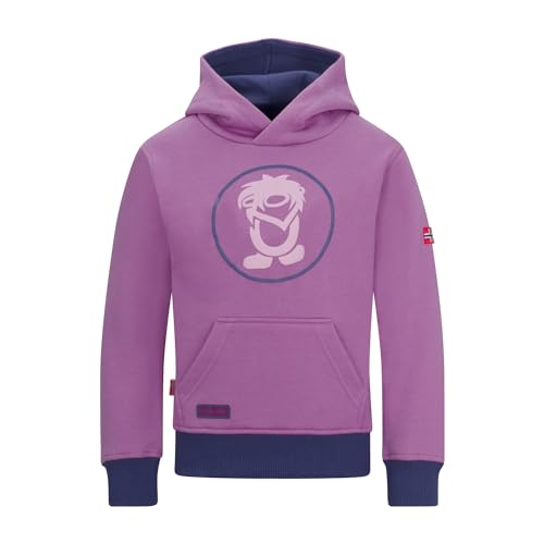 Trollkids Baumwoll Hoodie Pullover mit Kapuze, Malvenpink/Violettblau, Größe 110 von Trollkids