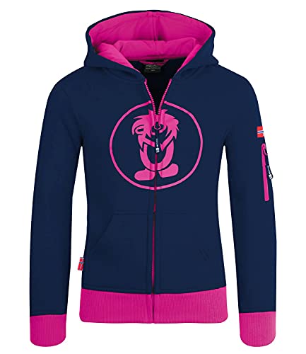 Trollkids Baumwoll Hoodie Pullover mit Kapuze, Marine/Magenta, Größe 164 von Trollkids