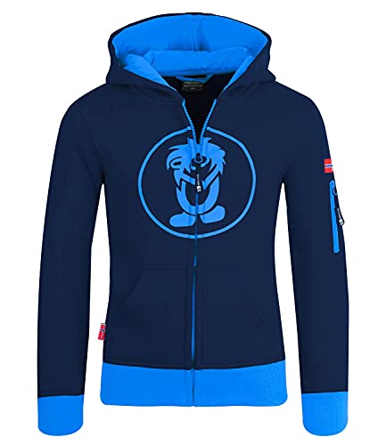 Trollkids Baumwoll Hoodie Pullover mit Kapuze, Marine/Mittelblau, Größe 104 von Trollkids