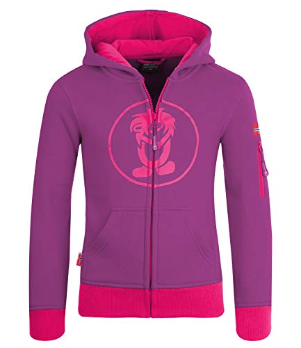 Trollkids Baumwoll Hoodie Pullover mit Kapuze Sortland, Lila/Magenta, Größe 152 von Trollkids