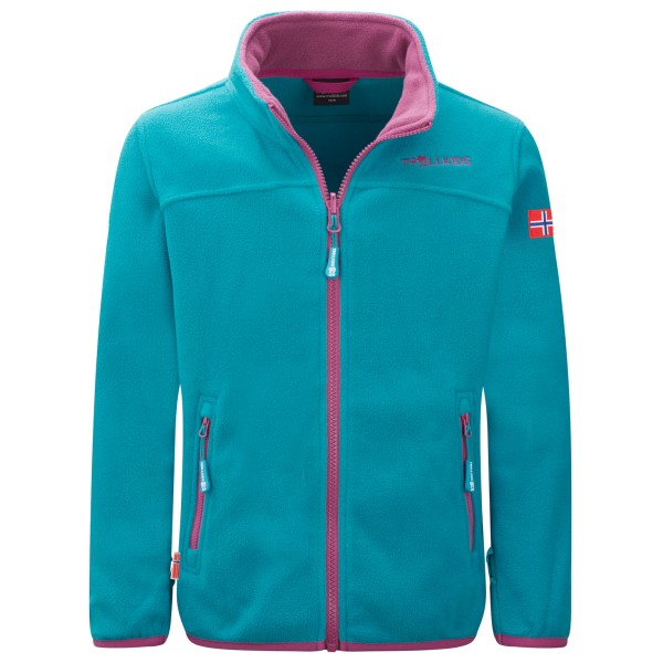 Trollkids - Girls Oppdal Jacket XT - Fleecejacke Gr 104 türkis von Trollkids