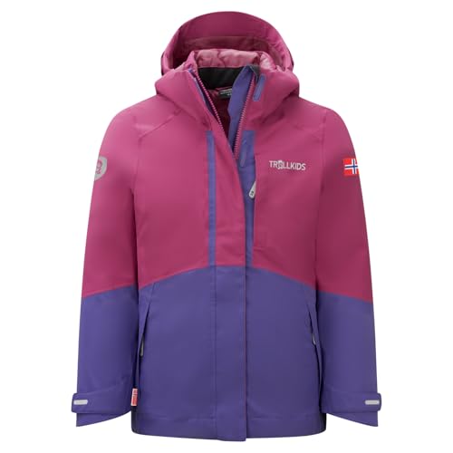 Trollkids Girls Skanden 3in1 Jacket 128, Bright Berry von Trollkids