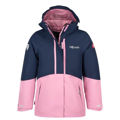 Trollkids Girls Skanden 3in1 Jacket 152, Navy/Mauve von Trollkids