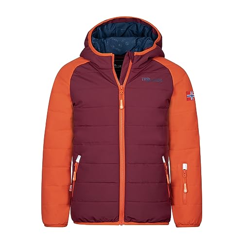 Trollkids Hafjell PRO Skijacke, Dunkelorange/Kastanienbraun/Mystik Blau, Größe 116 von Trollkids