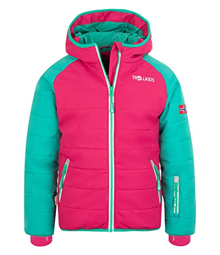 Trollkids Hafjell PRO Skijacke, Grün/Pink, Größe 164 von Trollkids