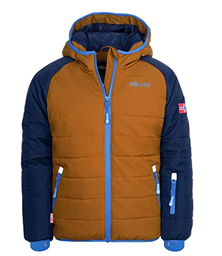 Trollkids Hafjell PRO Skijacke, Marineblau/Bronze/Azurblau, Größe 164 von Trollkids