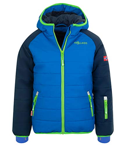 Trollkids Hafjell PRO Skijacke, Marineblau/Mittelblau/Grün, Größe 164 von Trollkids