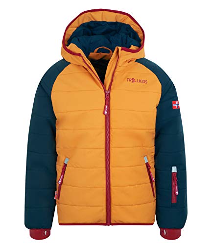 Trollkids Hafjell PRO Skijacke, Mystikblau/Goldgelb, Größe 164 von Trollkids