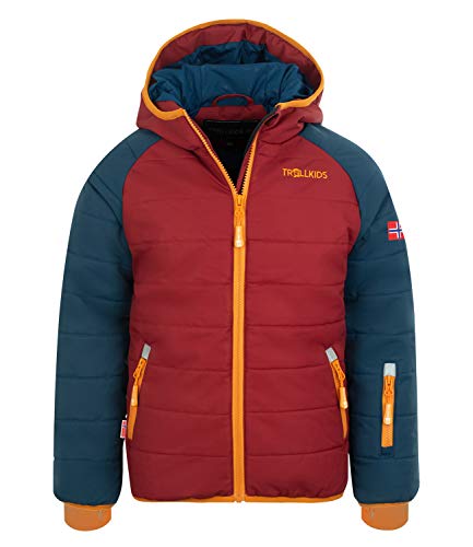 Trollkids Hafjell PRO Skijacke, Mystikblau/Rot, Größe 104 von Trollkids