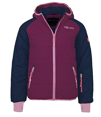 Trollkids Hafjell XT Kinder wasserabweisende Skijacke Winterjacke, Marineblau/Violett, Größe 152 von Trollkids