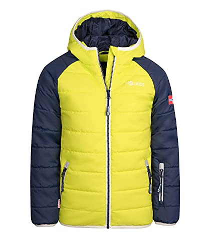 Trollkids Hafjell XT Kinder wasserabweisende Skijacke Winterjacke, Marineblau/weiß, Größe 104 von Trollkids