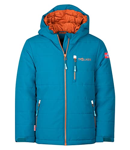 Trollkids Hemsedal XT Ski- und Winterjacke, Dunkelblau/Zimt, Größe 104 von Trollkids