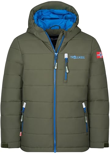 Trollkids Hemsedal XT Ski- und Winterjacke, Efeugrün/Mittelblau, Größe 104 von Trollkids