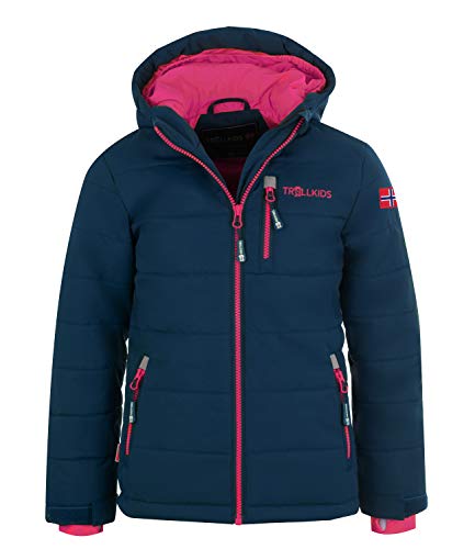 Trollkids Hemsedal XT Ski- und Winterjacke, Marineblau/Magenta, Größe 128 von Trollkids