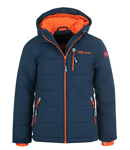 Trollkids Hemsedal XT Ski- und Winterjacke, Mystikblau/Orange, Größe 104 von Trollkids