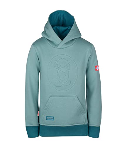 Trollkids Kapuzenpulli Hoodie Lillehammer, Gletschergrün/Blaugrün, Größe 104 von Trollkids