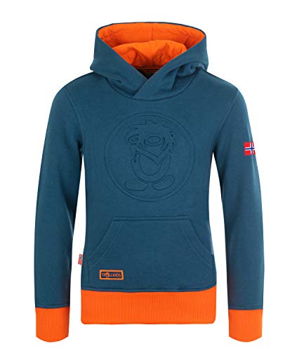 Trollkids Kapuzenpulli Hoodie Lillehammer, Mystik Blau/Orange, Größe 110 von Trollkids