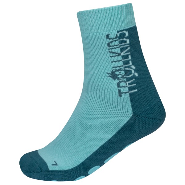 Trollkids - Kid's Anti Slip Socks - Hüttenschuhe Gr 27-30 türkis von Trollkids