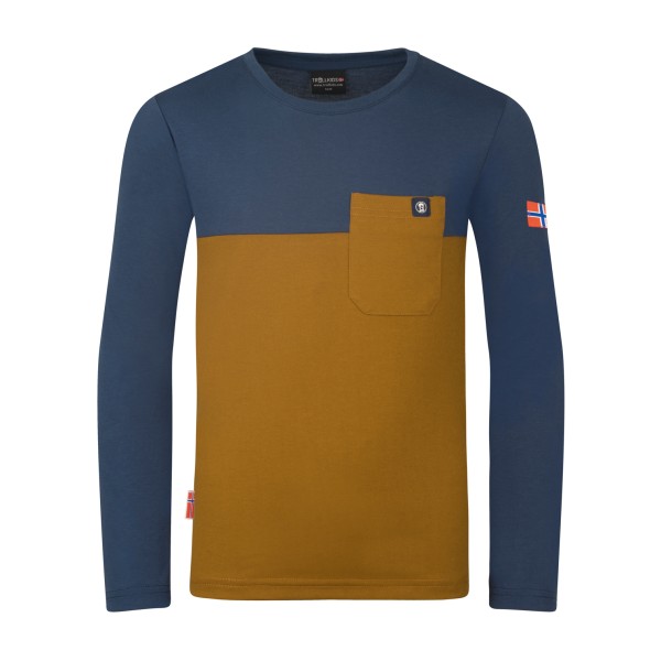 Trollkids - Kid's Bergen Longsleeve - Longsleeve Gr 92 blau/braun von Trollkids