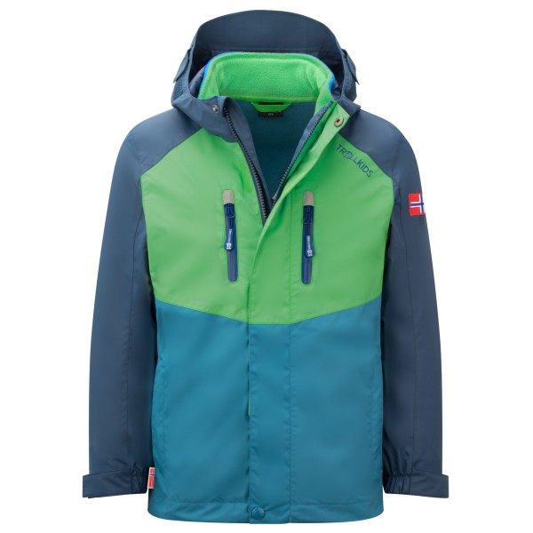 Trollkids - Kid's Bryggen 3in1 Jacket - Doppeljacke Gr 104;110;116;128;140;152;164;176;92;98 blau;blau/oliv;bunt;grün von Trollkids